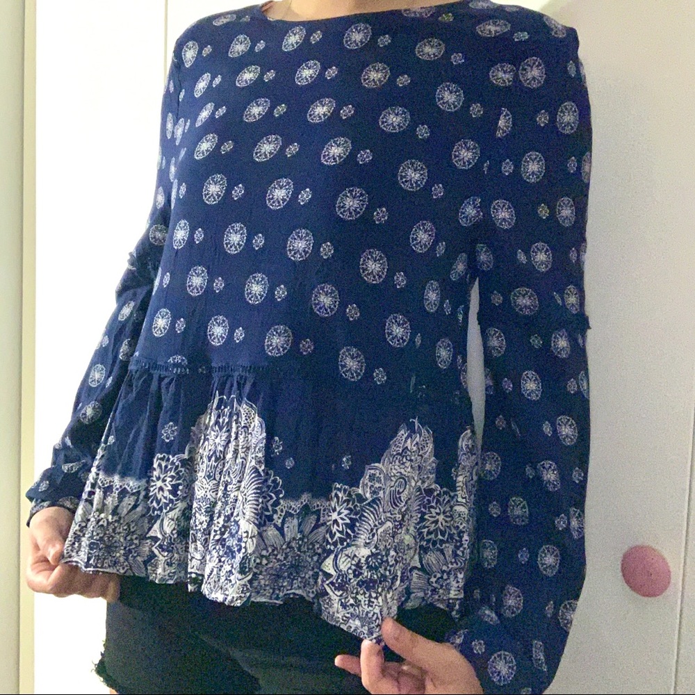 LONG SLEEVE BABYDOLL TOP